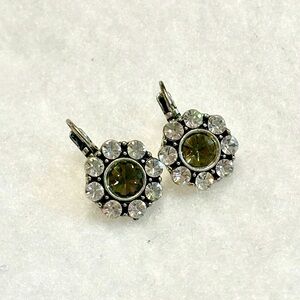 Fossil Vintage Rhinestone Halo Leverback Earrings
